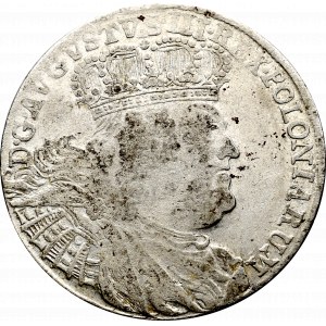 August III Sas, Ort 1755 Efraimek - kropka po dacie i ciekawe orły