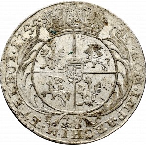 August III Sas, Ort 1755 Efraimek - kropka po dacie i ciekawe orły