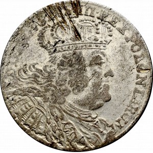 August III Sas, Ort 1754 Efraimek - kropka po dacie i nominale