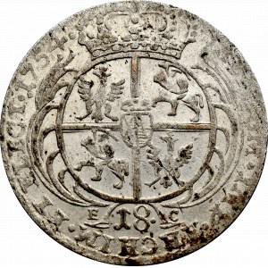 August III Sas, Ort 1754 Efraimek - kropka po dacie i nominale