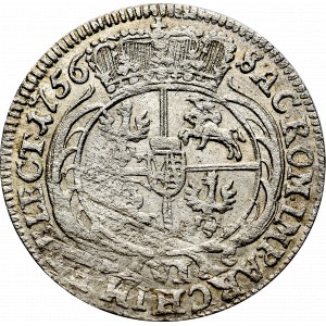 August III Sas, Szóstak 1756 - szerokie popiersie