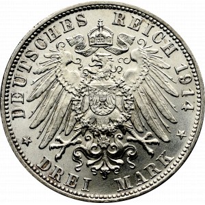 Niemcy, Bawaria, 3 marki 1914