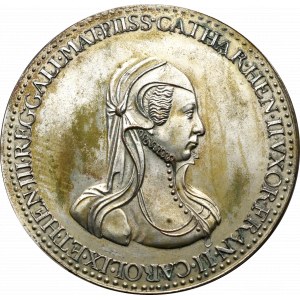 Francja, Medal 1558-1590, Katarzyna żona Henryka II - kopia galwaniczna