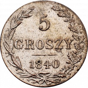 Zabór rosyjski, Mikołaj I, 5 groszy 1840