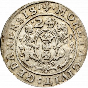 Zygmunt III Waza, Ort 1623/4, Gdańsk - wydrapane cyfry nominału