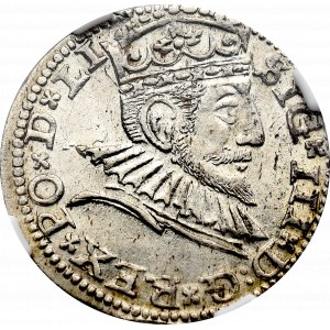 Zygmunt III Waza, Trojak 1591, Ryga - NGC MS61
