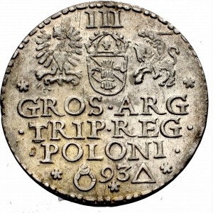 Zygmunt III Waza, Trojak 1593, Malbork - nieopisany D:G•