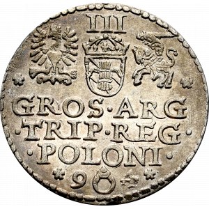 Zygmunt III Waza, Trojak 1594, Malbork - pierścień między skrótem daty