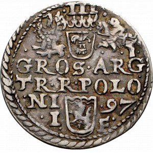 Zygmunt III Waza, Trojak 1597, Olkusz - nieopisany G•-••R