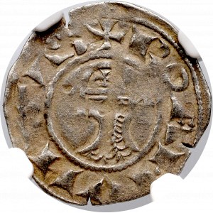 Krzyżowcy, Antiochia, Bohemond III, Denar - NGC F15