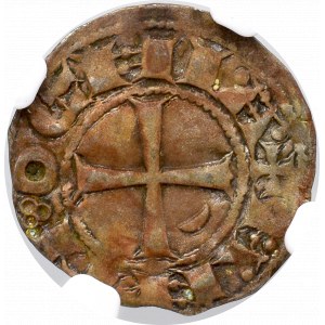 Krzyżowcy, Antiochia, Bohemond III, Denar - NGC VF Details