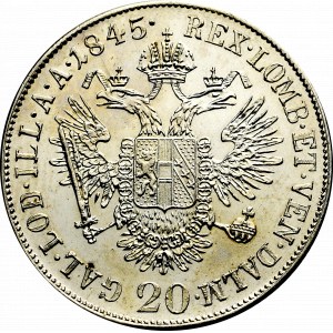 Austria, 20 krajcarów 1845