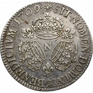 Francja, Ludwik XIV, 1 ecu 1709, Montpellier