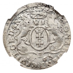 August III Sas, Szóstak 1763, Gdańsk - NGC MS63