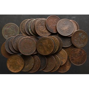Egipt, Zestaw monet miedzianych (40 egz)