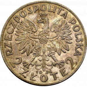 II Rzeczpospolita, 2 złote 1934 Głowa kobiety