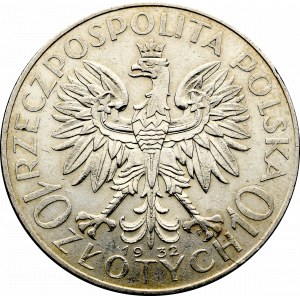 II Rzeczpospolita, 10 złotych 1932 Głowa kobiety ZZM