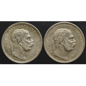 Węgry, zestaw 1 korona 1912 i 1915