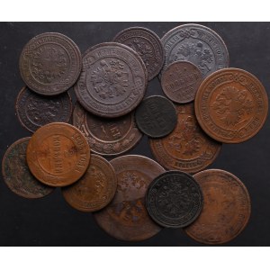 Rosja, zbiór drobnych miedzianych monet (16 sztuk)