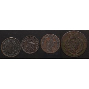 Zestaw miedzianych monet (4 sztuki)