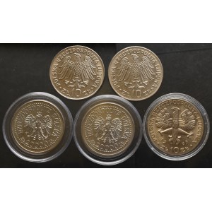 PRL, zestaw menniczych monet (5 sztuk)