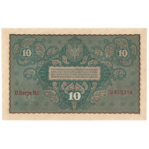 II RP, 10 marek polskich 1919 II SERJA BJ