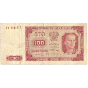 PRL, 100 złotych 1948 FY - bez ramki