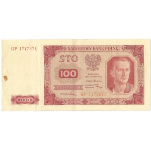 PRL, 100 złotych 1948 - GP bez ramki