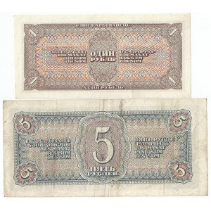 Rosja, zestaw 1 i 5 rubli 1938