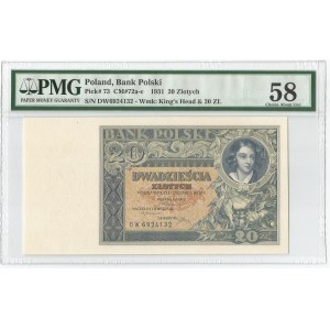 II RP, 20 złotych 1931 DW - PMG 58