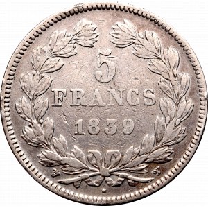 Francja, 5 franków 1839