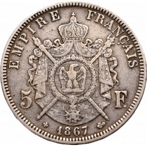 Francja, 5 franków 1867