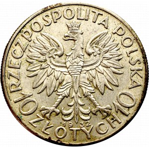 II Rzeczpospolita, 10 złotych 1932 Głowa kobiety BZM