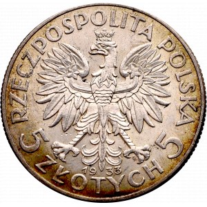 II Rzeczpospolita, 5 złotych 1933 Głowa kobiety