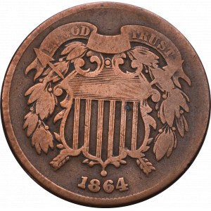 USA, 2 centy 1864