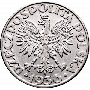 II Rzeczpospolita, 5 złotych 1936 Żaglowiec