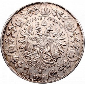Austria, 5 koron 1909