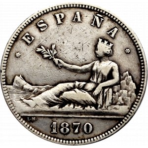 Hiszpania, 5 pesetas 1870