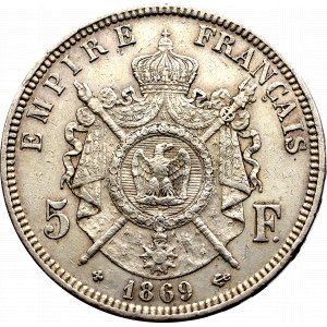 Francja, 5 franków 1869