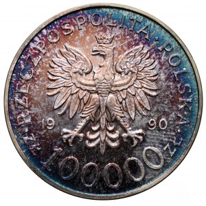 III RP, 100.000 złotych 1990 Solidarność - Prooflike