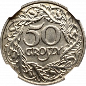 II Rzeczpospolita, 50 groszy 1923 - NGC MS66