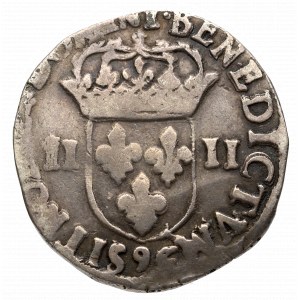 Francja/Polska, Henryk III Walezy, 1/4 ecu 1588, Rennes