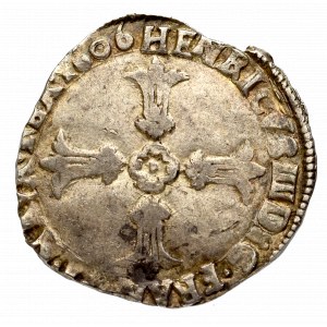 Francja, Henryk IV, 1/4 ecu 1606, Bordeaux