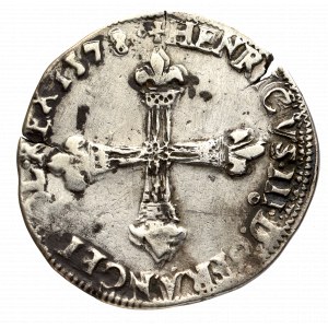 Francja/Polska, Henryk III Walezy, 1/4 ecu 1578, Rennes