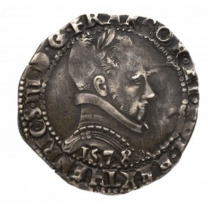 Francja/Polska, Henryk III Walezy, 1/2 franc 1578, Rennes