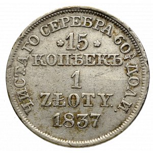 Zabór rosyjski, 15 kopiejek=1 złoty 1837 MW, Warszawa