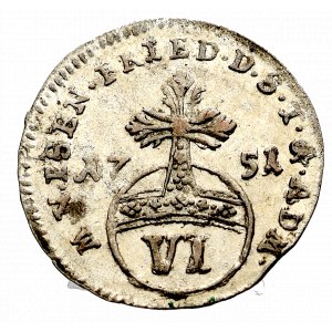 Niemcy, 6 pfennigów 1751
