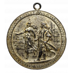 USA, Medal 1893 upamiętniający wystawę 500-lecia odkrycia ameryki