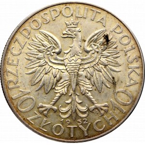 II Rzeczpospolita, 10 złotych 1932 Głowa kobiety ZZM