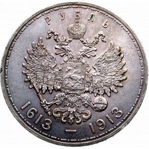 Rosja, Mikołaj II, Rubel 1913 300-lecie Romanowych - stempel głęboki